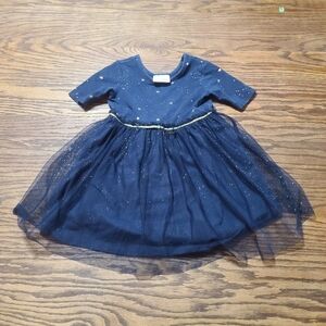 Hanna Andersson blue sparkly star tulle dress size 3t